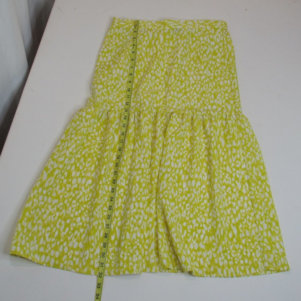 Who What Wear Women's Yellow Citrus Leopard Print Tiered Midi Skirt Size L - Picture 8 of 9